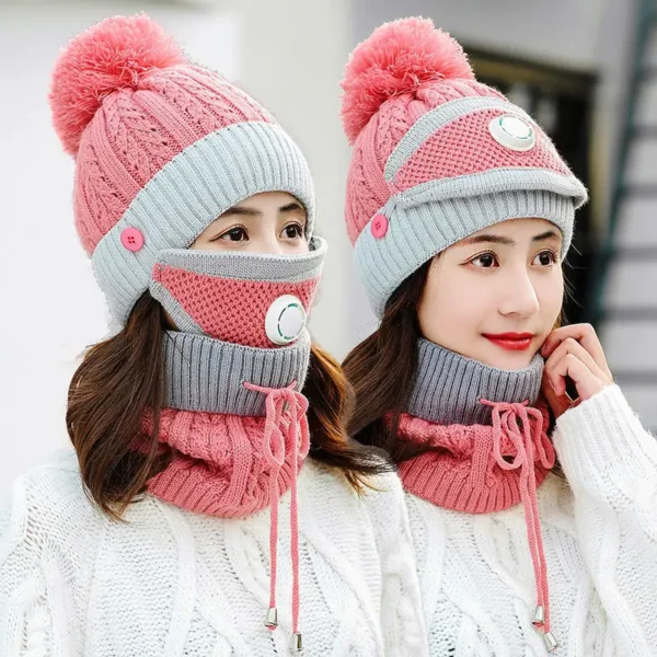 Winter Hat For Ladies Girls Skellies Beanies Warm Fleece Caps - Image 5