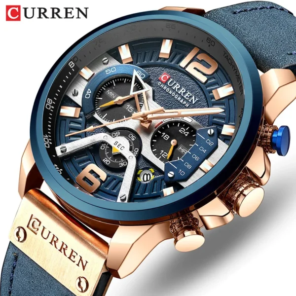 CURREN Luxury Brand Men Analog Leather Sports