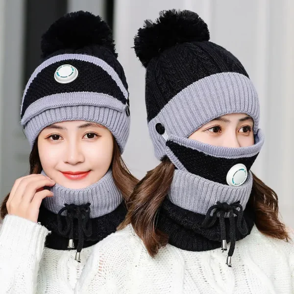 Winter Hat For Ladies Girls Skellies Beanies Warm Fleece Caps - Image 6