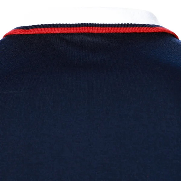 Men Long Sleeve Polo Shirt Solid Splicing Bi-Color - Image 5