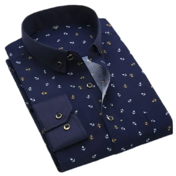 Men's Long Sleeve Printed Casual Shirt - Image 4