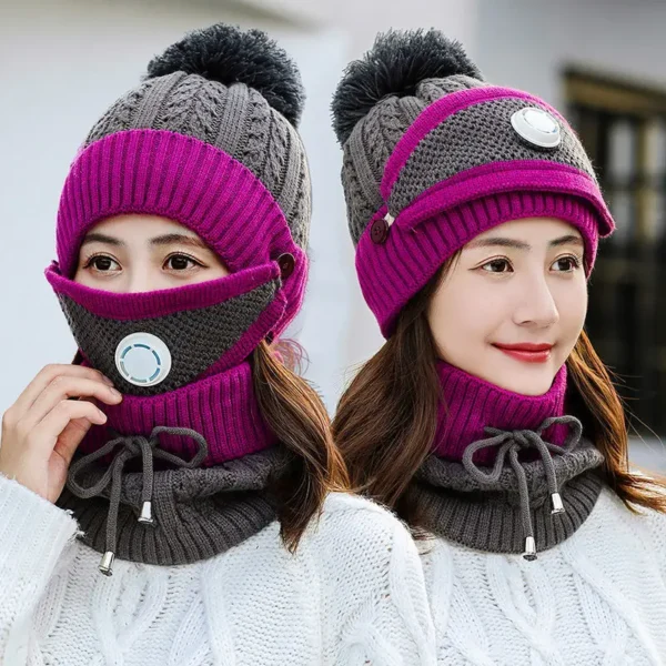 Winter Hat For Ladies Girls Skellies Beanies Warm Fleece Caps - Image 3