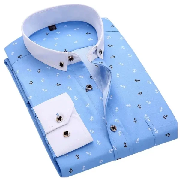 Men's Long Sleeve Printed Casual Shirt - Image 2
