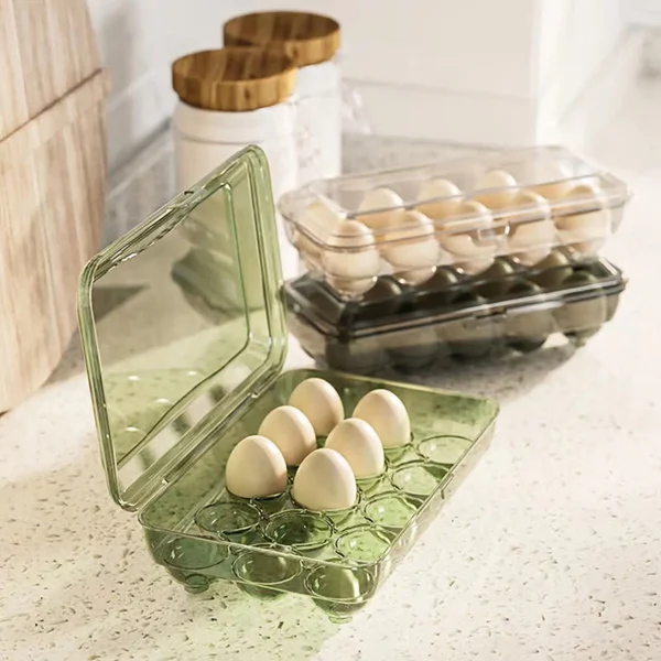 10/15 Grids Eggs Storage Box Plastic Transparent