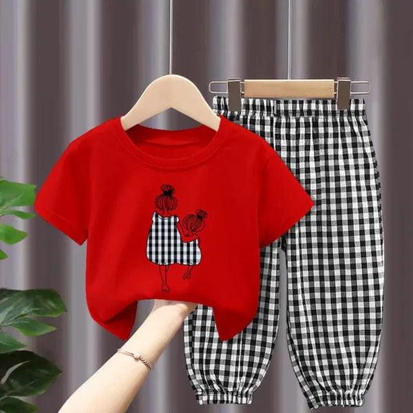 Fashion Cotton T-shirt Top Pants 2pcs Baby Girl Clothes - Image 3