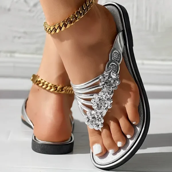 Women's Floral Sole Flip Flops - Image 3