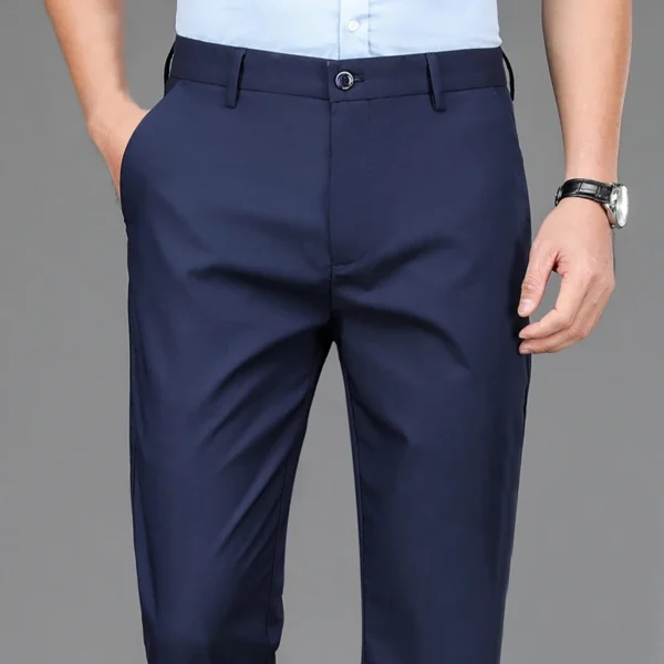 Male Pants Stretch Solid Black - Image 3