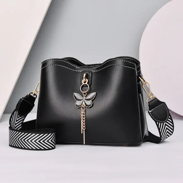Women White Handbag New Designer Butterfly Tassel - Image 3