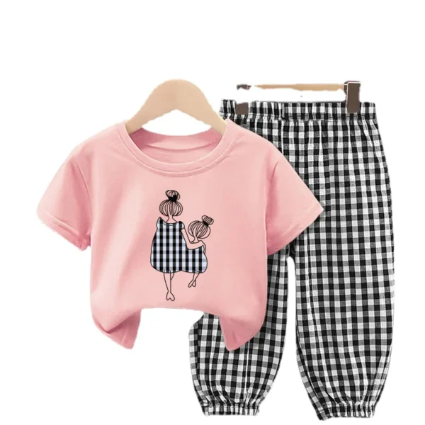 Fashion Cotton T-shirt Top Pants 2pcs Baby Girl Clothes - Image 5