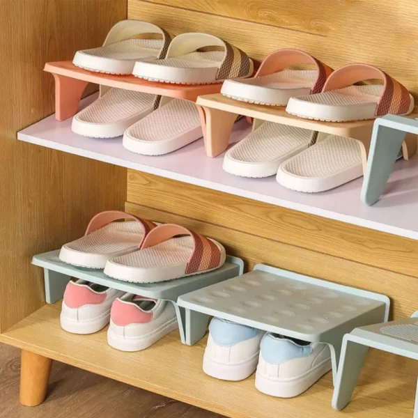 Double Shelf Shoe Rack Cabinets Wardrobe Organizer - Image 6