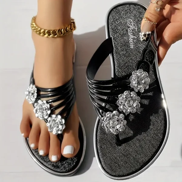 Women's Floral Sole Flip Flops - Image 4