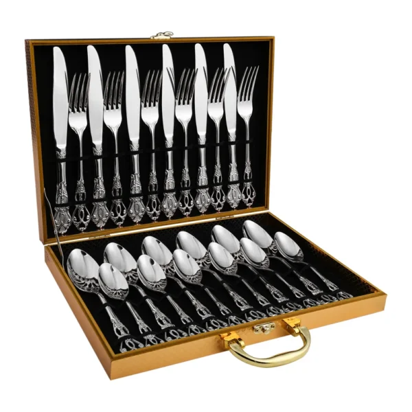 Tableware set European style stainless steel steak knife, fork and spoon - Image 6