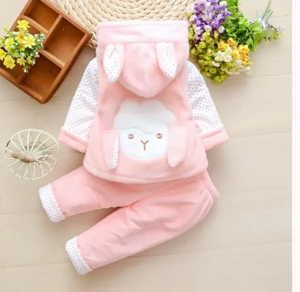 Baby girl's thin cotton three-piece suit - Image 4