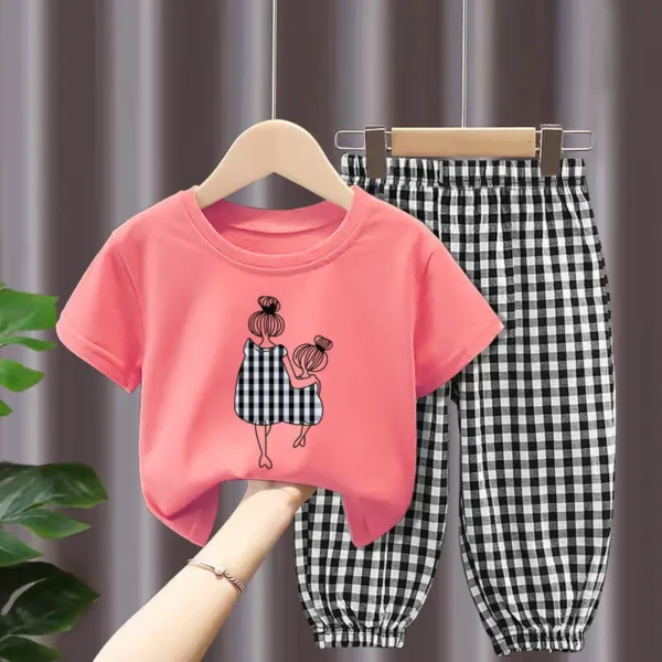Fashion Cotton T-shirt Top Pants 2pcs Baby Girl Clothes - Image 4