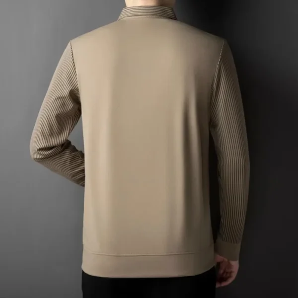 Two Fake Collar Mens Daily Casual Tee Long Sleeve Sweatershirt - Image 2