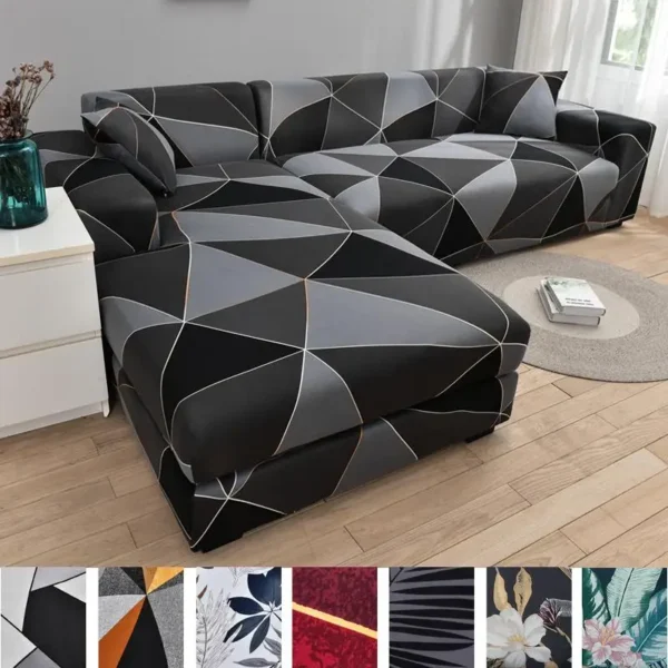 Square lattice printed chaselong protector L shape anti-dust - Image 3