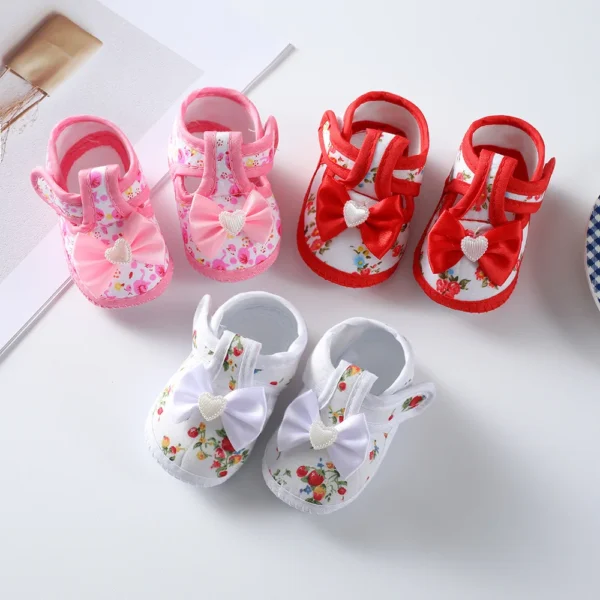 Baby Girl Shoes First Walkers Lace Floral - Image 2