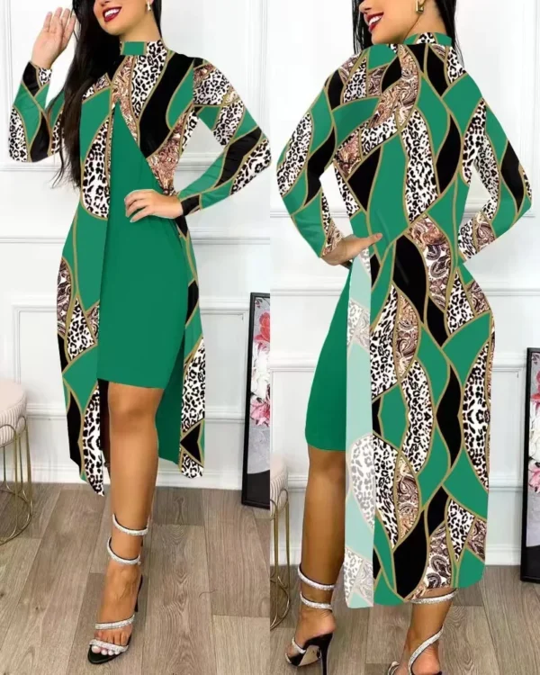 Two Piece Set Women Print Dresses Sets Full Sleeve - Image 6