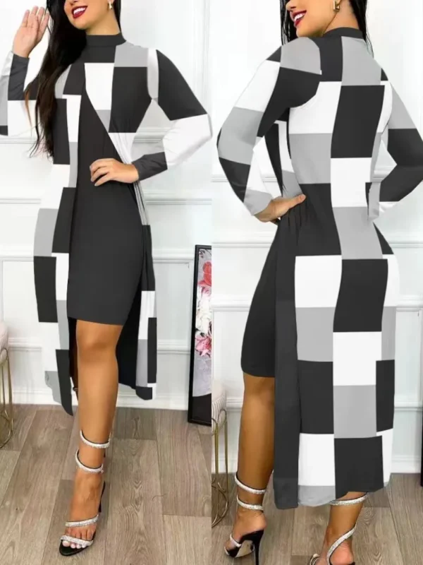 Two Piece Set Women Print Dresses Sets Full Sleeve - Image 3
