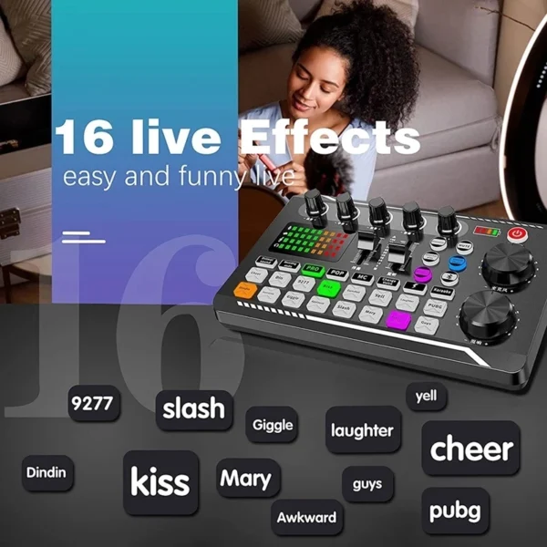 Live Sound Card and Audio Interface with Mixer Effects and Voice Changer - Image 4