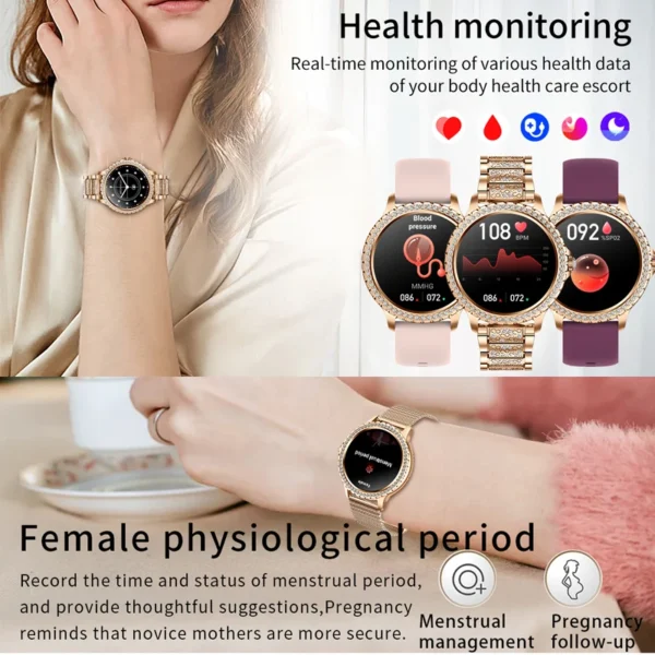 AMOLED Screen Smart Watch Bluetooth Call Smartwatch Womoen For Android IOS - Image 4