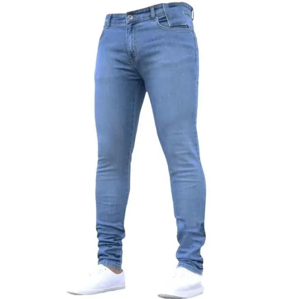 Fashion Men Casual Pants Stretch Jeans Skinny - Image 4