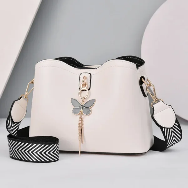 Women White Handbag New Designer Butterfly Tassel