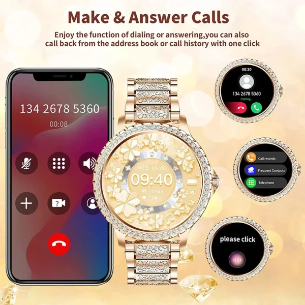 AMOLED Screen Smart Watch Bluetooth Call Smartwatch Womoen For Android IOS - Image 5