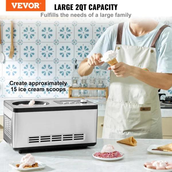 VEVOR  Ice AutomaticmCream Maker with Built-in Compressor - Image 2