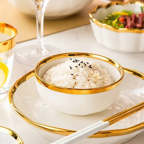1pcs White Ceramic Dinner Dishes Wedding Decoration Dinnerware Household Kitchen - Image 6