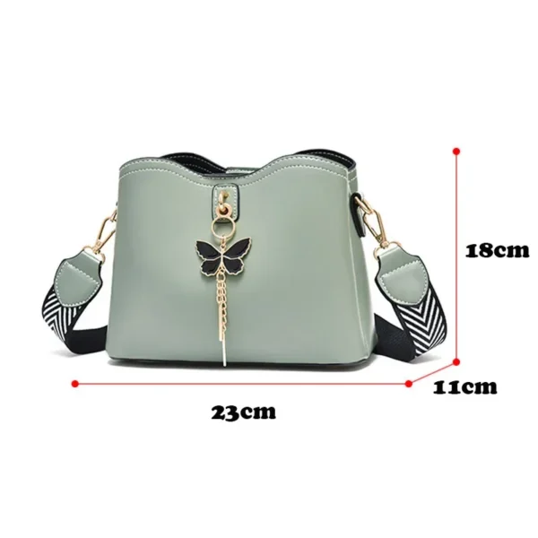 Women White Handbag New Designer Butterfly Tassel - Image 6