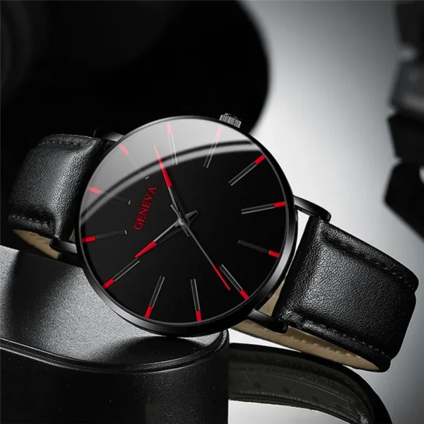 3PCS/Set Fashion Men's Watch Casual Leather - Image 2