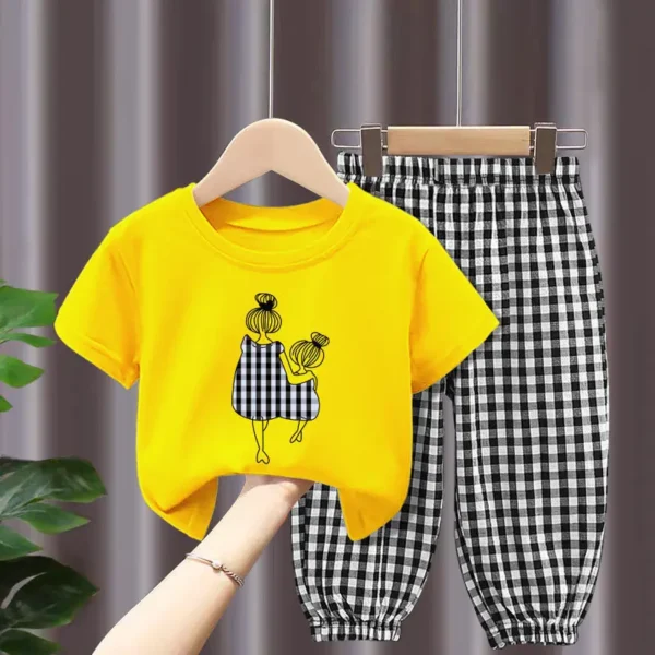 Fashion Cotton T-shirt Top Pants 2pcs Baby Girl Clothes - Image 6