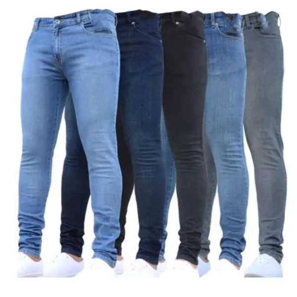 Fashion Men Casual Pants Stretch Jeans Skinny