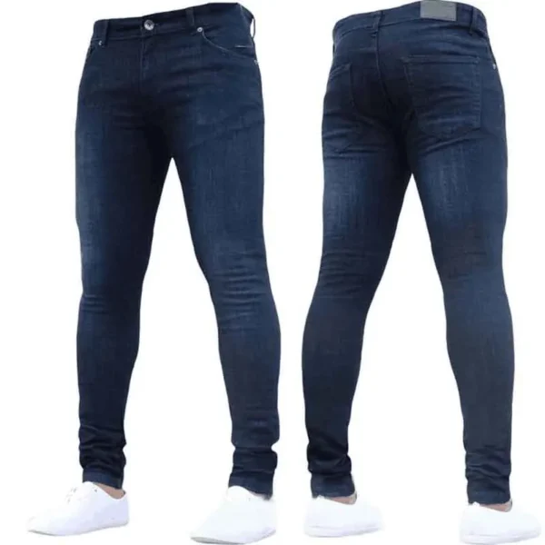Fashion Men Casual Pants Stretch Jeans Skinny - Image 2