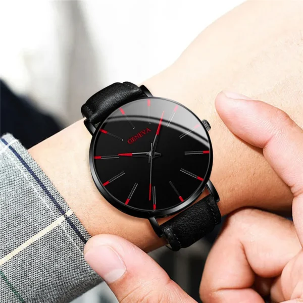 3PCS/Set Fashion Men's Watch Casual Leather - Image 4