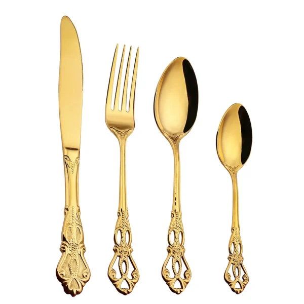 Tableware set European style stainless steel steak knife, fork and spoon - Image 5