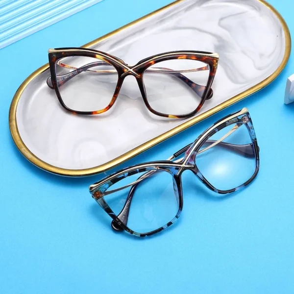 New Fashion Retro Designer Anti Blue Light Women Glasses - Image 6