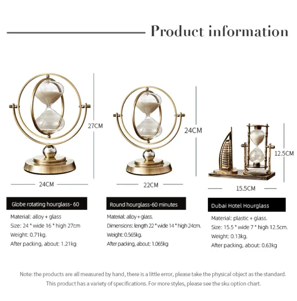 Retro Metal Hourglass Timer Ornaments - Image 4