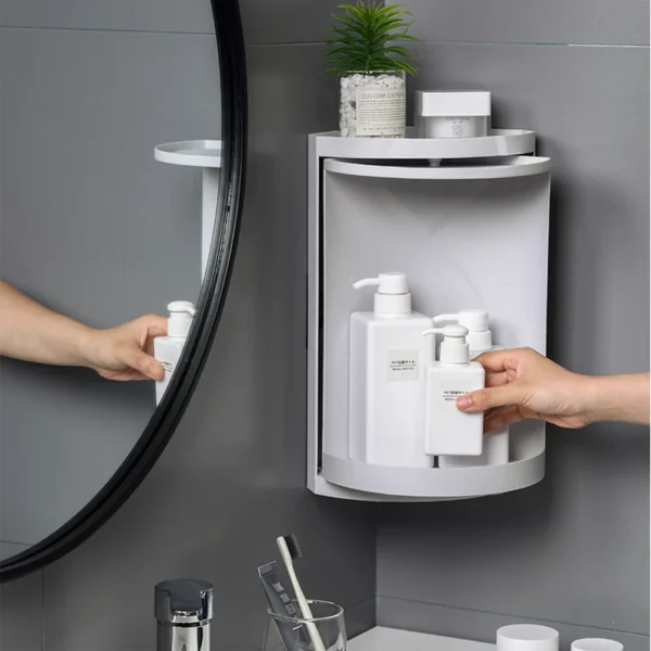 2Layer Bathroom Corner Storage 360 Rotating - Image 5
