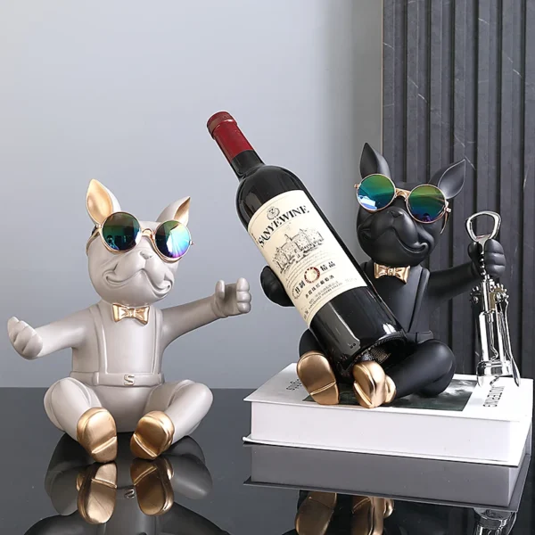bulldog shaped wine rack and bottle opener - Image 2