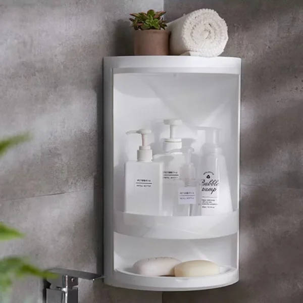 2Layer Bathroom Corner Storage 360 Rotating - Image 4