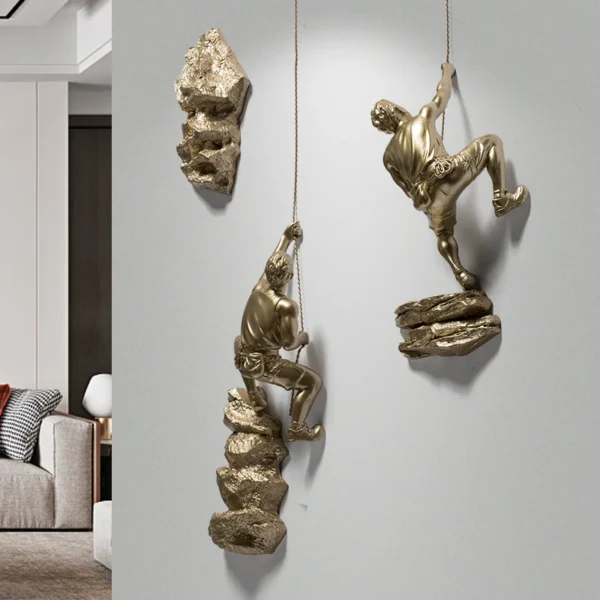 industrial style climbing man wall decoration