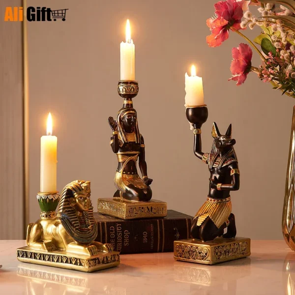 Egyptian idol candle holder