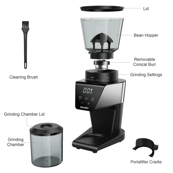 automatic electric coffee grinder, 30 speeds - Image 6
