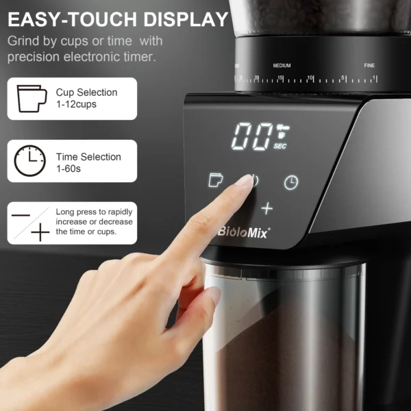 automatic electric coffee grinder, 30 speeds - Image 2