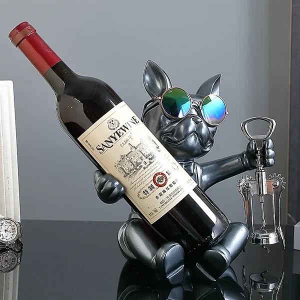 bulldog shaped wine rack and bottle opener - Image 3